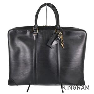 Louis Vuitton Epi Porte Document Voyage Noir Black Leather Briefcase